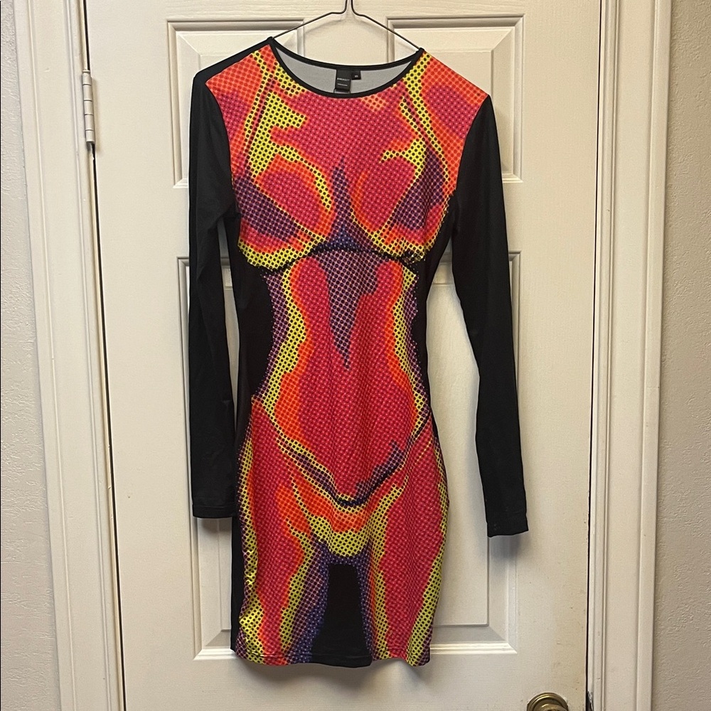 SHEINSXY Vibrant Multicolor Bodycon Dress XS NWT